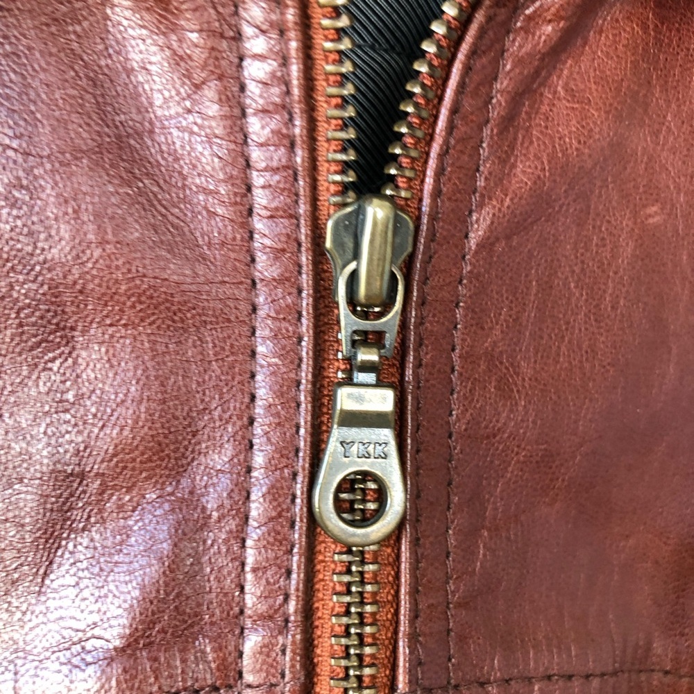 Men’s Vintage 90s brown leather bomber coat jacket L - Picture 6 of 16